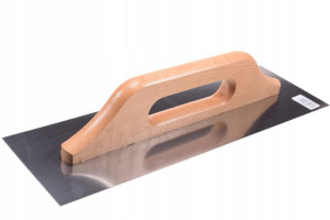 Paca Nierdzewna Gładka Długa Drewniana 380mm