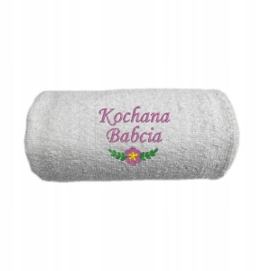 Ręcznik HAFT Biały 50x100 cm Kochana Babcia miłość