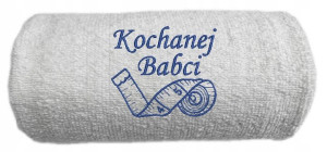 Ręcznik HAFT Biały 50x100 cm Kochana Babcia miłość