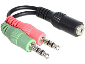 Adapter Mini Jack(M)X2 -> Mini Jack(F) 4-Pin 12Cm