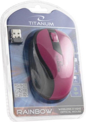 Titanum Mysz Bezprzewodowa Optyczna Tm114P Rainbow Różowa