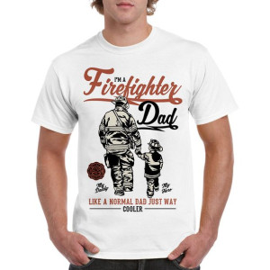 Firefighter Dad - T-shirt  DZIEŃ OJCA strażak - XXL