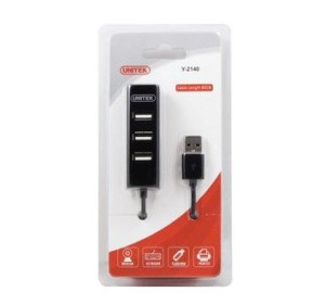 Hub 4X Usb 2.0, Y-2140, Ladowanie Tel., Czarny