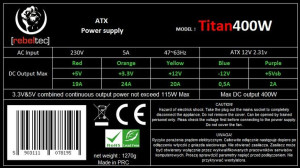 Zasilacz Uniwersalny Komputerowy Atx Ver. 2.31 Titan 400
