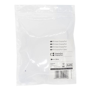 Kabel Displayport M/M 1.8 M. Czarny