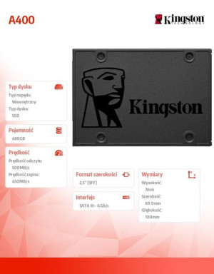 Ssd A400 Series 480Gb Sata3 2.5''