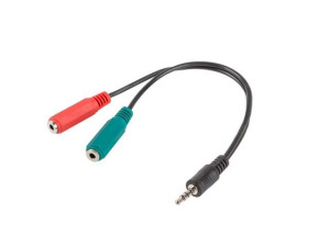 Adapter Jack Mini(M) -> Jack Mini(F)X2 20Cm Czarny