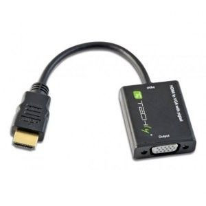 Adapter Hdmi Męski Na Vga Żeński, Czarny, 10Cm