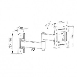 Uchwyt Do Tv Lcd/Led 10-27" 15Kg Ar-82 Regulacja Pion/Poziom 28Cm