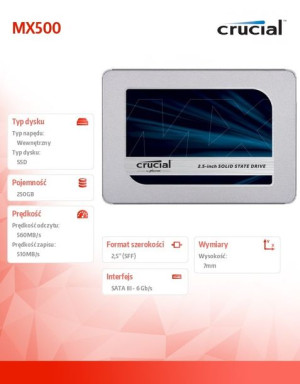 Mx500 250gb Sata3 2.5'' 560/510 Mb/s