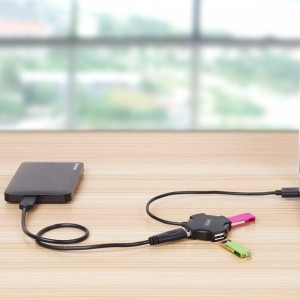 Hub 4X Usb 2.0 Micro - Czarny + Otg; Y-2178