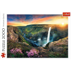 Puzzle 2000 Elementów Wodospad Haifoss, Islandia