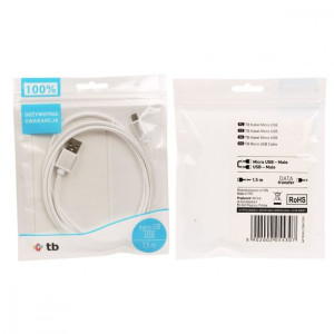 Kabel Usb-Micro Usb 1.5 M Srebrny Sznurek