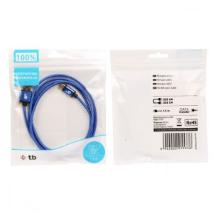 Kabel Usb-Usb C 1.5M Niebieski Sznurek