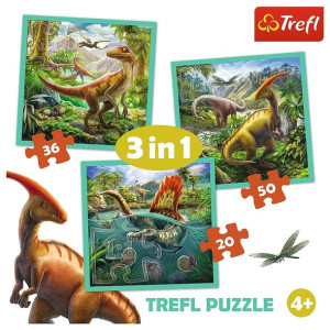 Puzzle 3W1 - Niezwykły Świat Dinozaurów