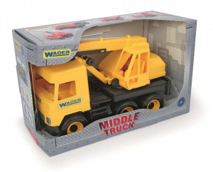 Dźwig Żółty 38 Cm Middle Truck W Kartonie