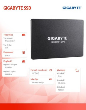 Dysk Ssd 256Gb 2,5'' Sata3 520/500Mb/S 7Mm