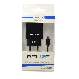 Ładowarka Sieciowa 2Xusb + Microusb 2A Czarna
