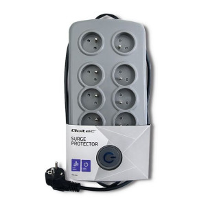 Listwa Antyprzepięciowa Quick Switch, 8 Gniazd, 2,5M, Szara