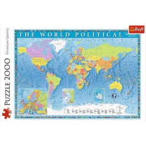 Puzzle 2000 Elementów Polityczna Mapa Świata