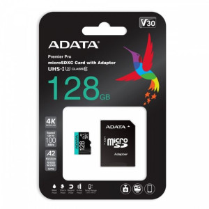 Karta Pamięci Microsd Premier Pro 128 Gb Uhs1 U3 V30 A2 + Adapter