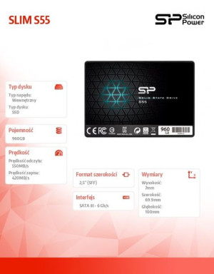 Dysk Ssd Slim S55 960Gb 2,5 Sata3 550/420Mb/S 7Mm