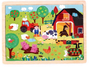 Puzzle Drewniane Top Bright - Farma, 20 Elementów