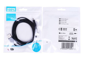 Kabel Usb-Usb C 2 M Czarny Sznurek
