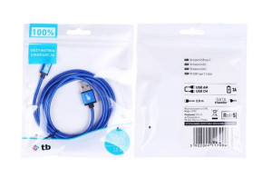Kabel Usb-Usb C 2 M Niebieski Sznurek