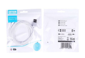 Kabel Usb-Usb C 2M Srebrny Sznurek
