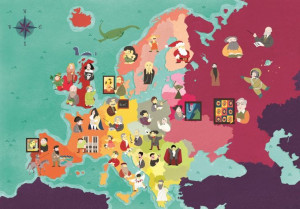 Puzzle 250 Elementów Exploring Maps Great People In Europe
