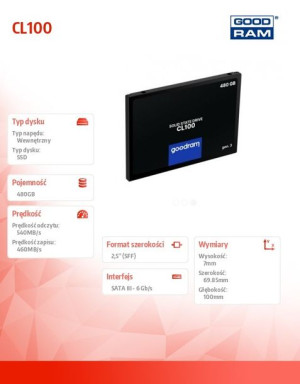Dysk Cl100 G3 480Gb  Sata3 2,5