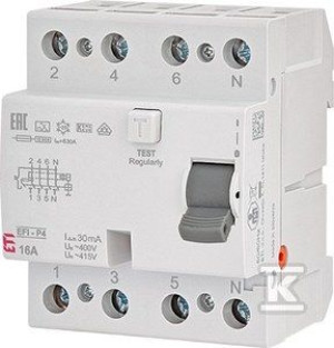 Wyłącznik różnicowoprądowy EFI6-P4 AC 25/0.03