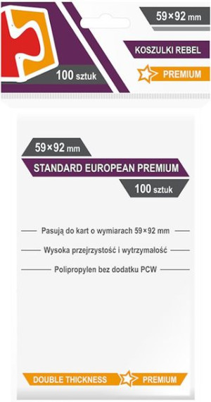 Koszulki 59 X 92 Mm Standard European Premium 100 Sztuk
