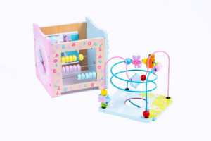 Drewniana Kostka Edukacyjna Pastel