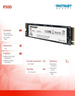 Dysk Ssd P300 1Tb M.2 Pcie Gen 3 X4 2100/1650