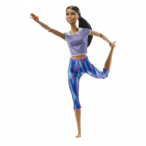 Lalka Barbie Made To Move Kwiecisty Niebieski Strój
