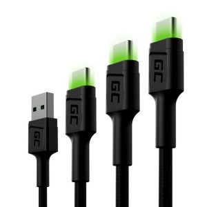 Kabel 3X Gc Ray Usb - Usb-C 30/120/200 Cm, Led