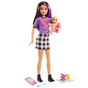 Lalka Barbie Opiekunka + Bobas + Akcesoria Grp11