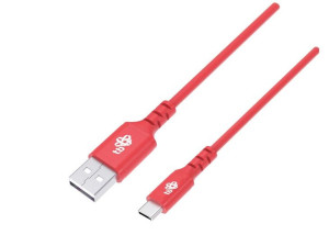 Kabel Usb-Usb C 1M Silikonowy Czerwony Quick Charge