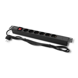 Listwa Zasilająca Do Szafy Rack 1U | 16A | Pdu | 6Xschuko | 2M