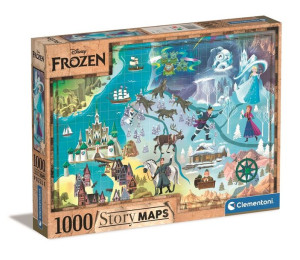 Puzzle 1000 Elementów Story Maps Kraina Lodu