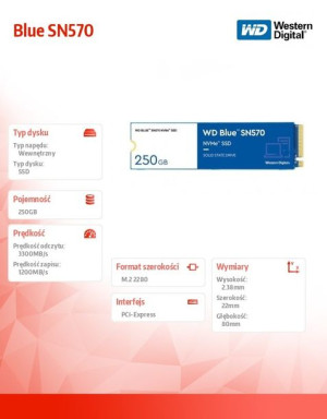 Dysk Ssd Blue  250Gb Sn570 2280 Nvme M.2 Gen3