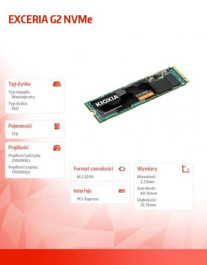 Dysk Ssd Exceria   1Tb Nvme 2100/1700Mb/S