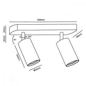 Lampa Ścienno-Sufitowa Spot Gu10 Mce452 B