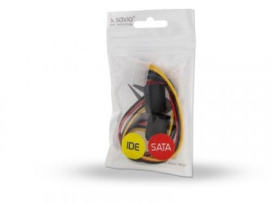 Kabel Zasilający Molex 4 Pin Męski -2Xsata 15 Pin Żeński, Kątowy, Ak-19