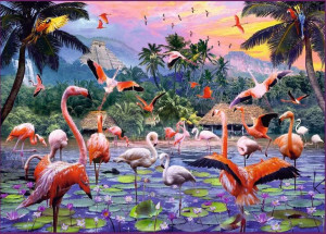Puzzle 1000 Elementów Flamingi