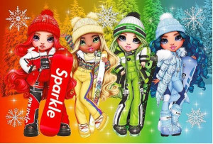 Puzzle 60 Elementów Radosne Lalki Rainbow High
