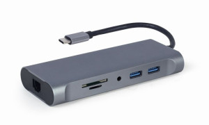 Adapter Usb-C Hub Usb-C Pd Gbe Vga Hdmi 3Xusb 3.1 Card Audio