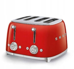 Toster Na 4 Kromki Smeg Tsf03rdeu 2000 W Czerwony